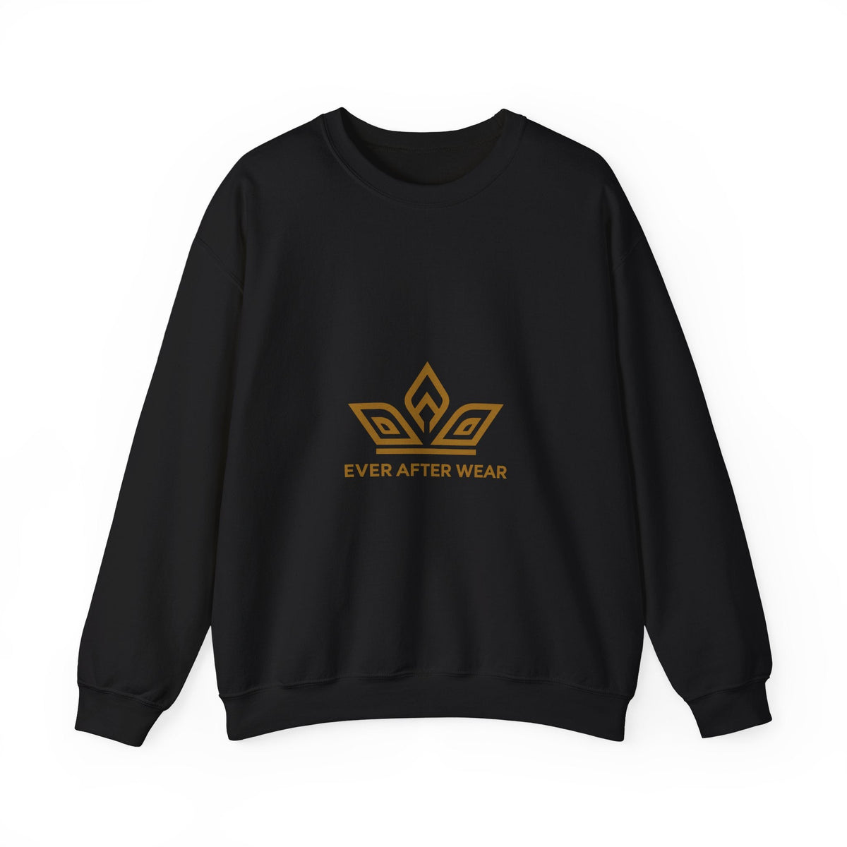 EverAfterWear Gold Crown Crewneck sweatshirt - product mockup with gold streetwear design