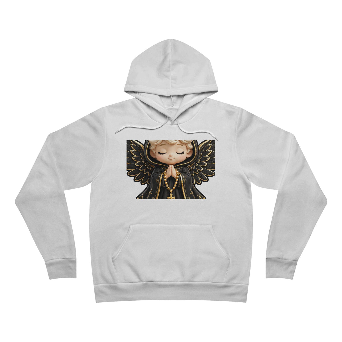 EverAfterWear Blessed Angel hoodie - product mockup with gold streetwear design