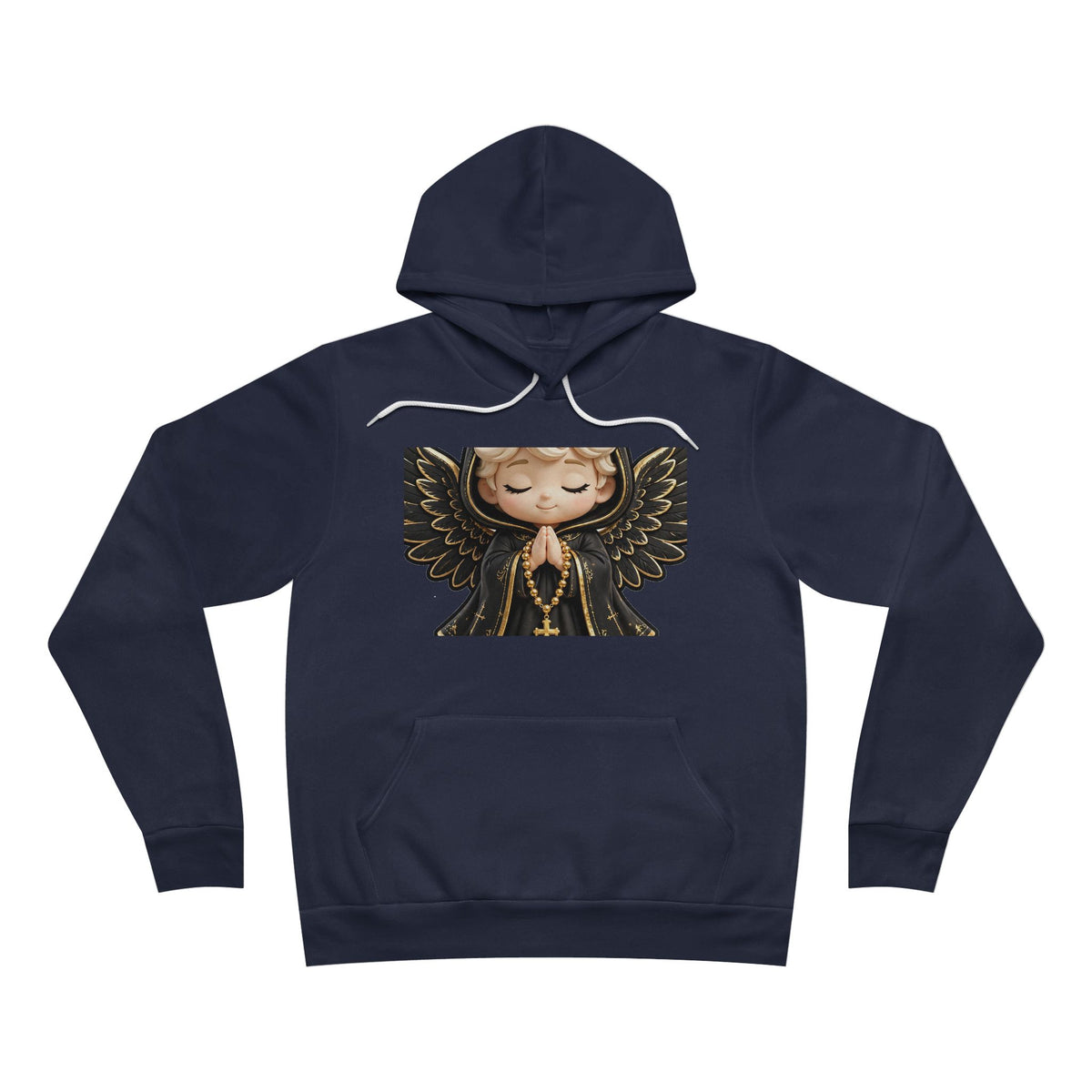 EverAfterWear Blessed Angel hoodie - product mockup with gold streetwear design - alternate view