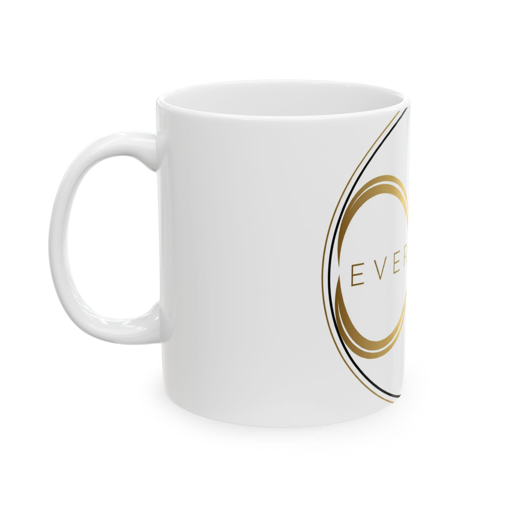 EverAfterWear Double Infinity EverAfter mug - ceramic coffee mug mockup with gold streetwear design - alternate view