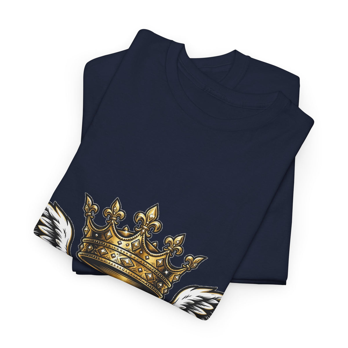 EverAfterWear Legacy Wings Crown tee - product mockup with gold streetwear design - alternate view