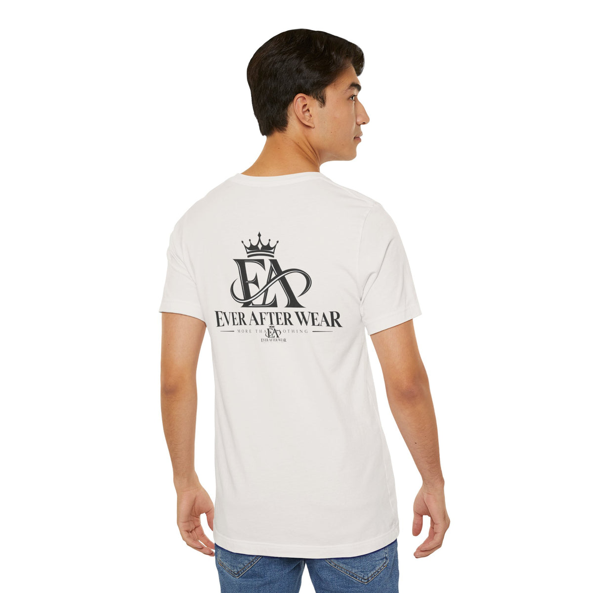 EverAfterWear Logo tee - product mockup with gold streetwear design - alternate view