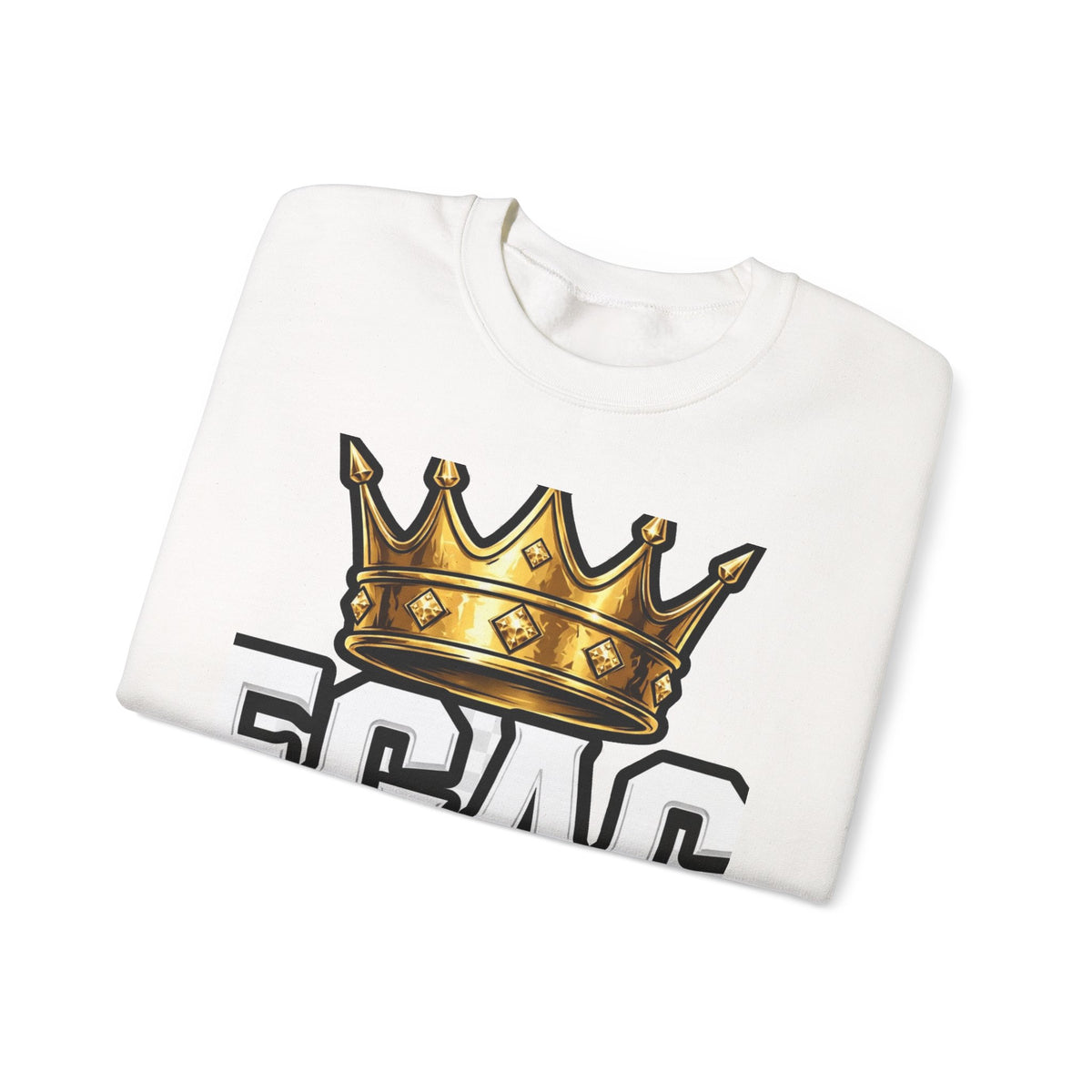 EverAfterWear Legacy Over Likes Men's sweatshirt - product mockup with gold streetwear design - alternate view