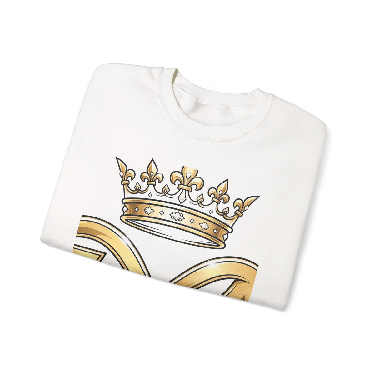 EverAfterWear HERO Crown Logo Refined Women's sweatshirt - product mockup with gold streetwear design - alternate view