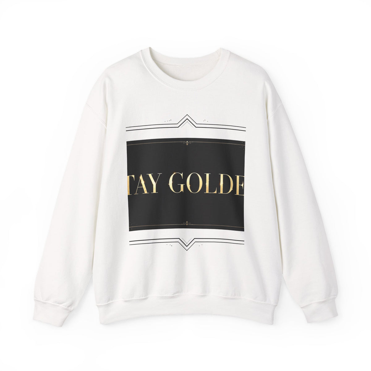 EverAfterWear Stay Golden Women's sweatshirt - product mockup with gold streetwear design