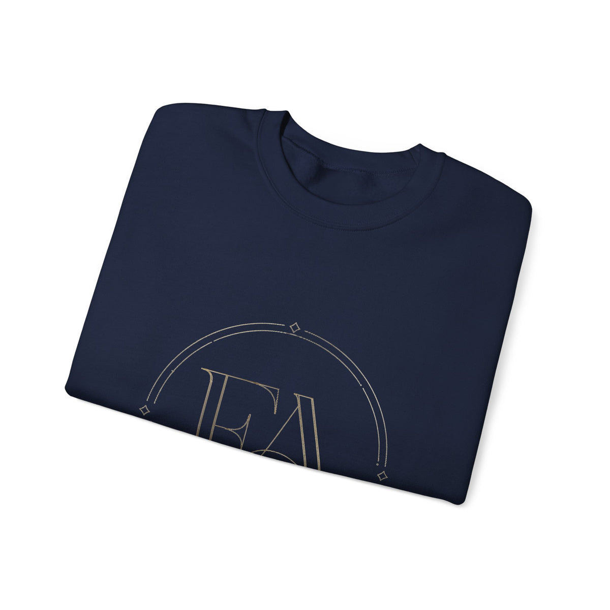 EverAfterWear EA Serif Women's sweatshirt - product mockup with gold streetwear design - alternate view