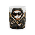 EverAfterWear Cool Angel Men's mug - ceramic coffee mug mockup with gold streetwear design
