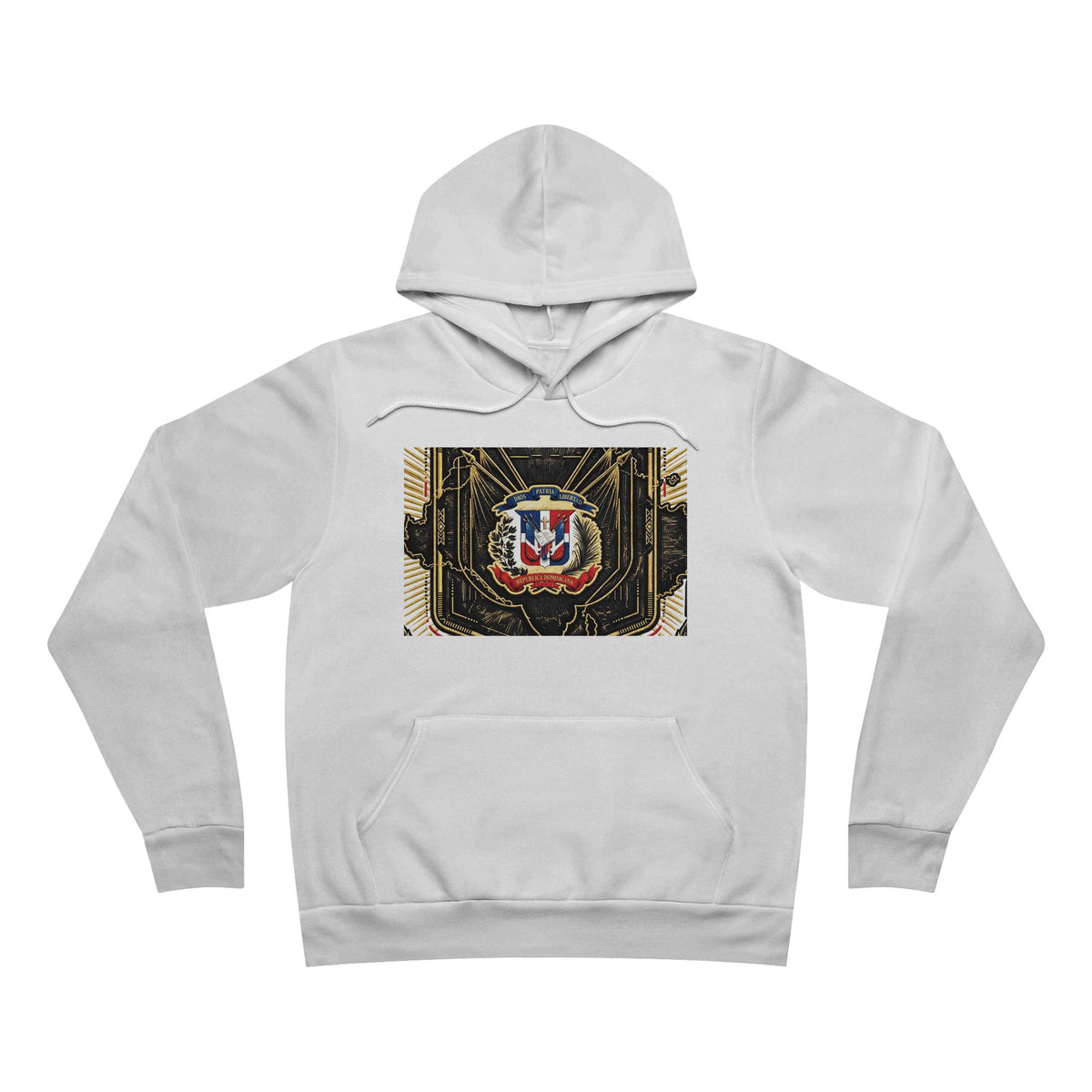 EverAfterWear Quisqueya Map Gold Men's hoodie - product mockup with gold streetwear design