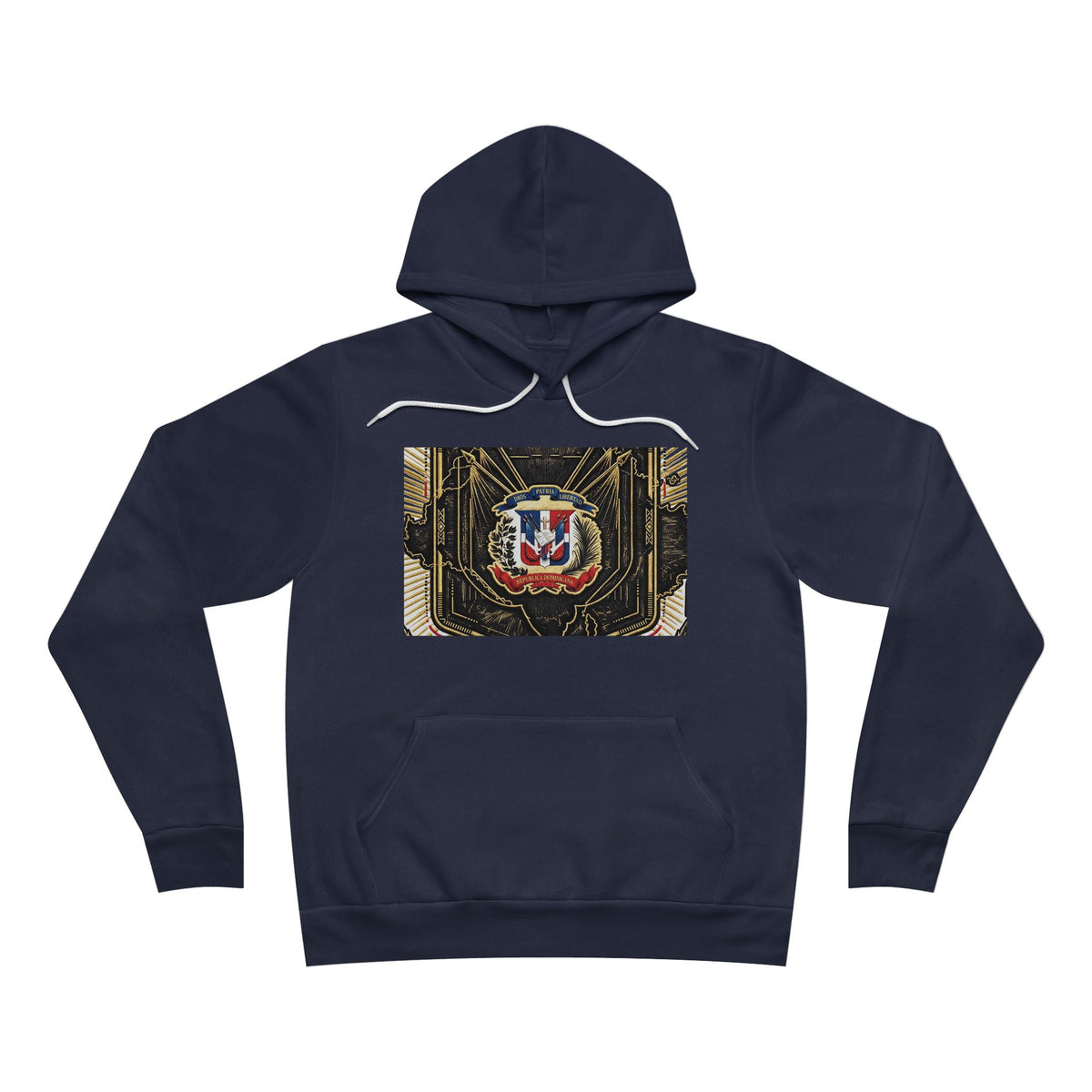 EverAfterWear Quisqueya Map Gold Men's hoodie - product mockup with gold streetwear design - alternate view