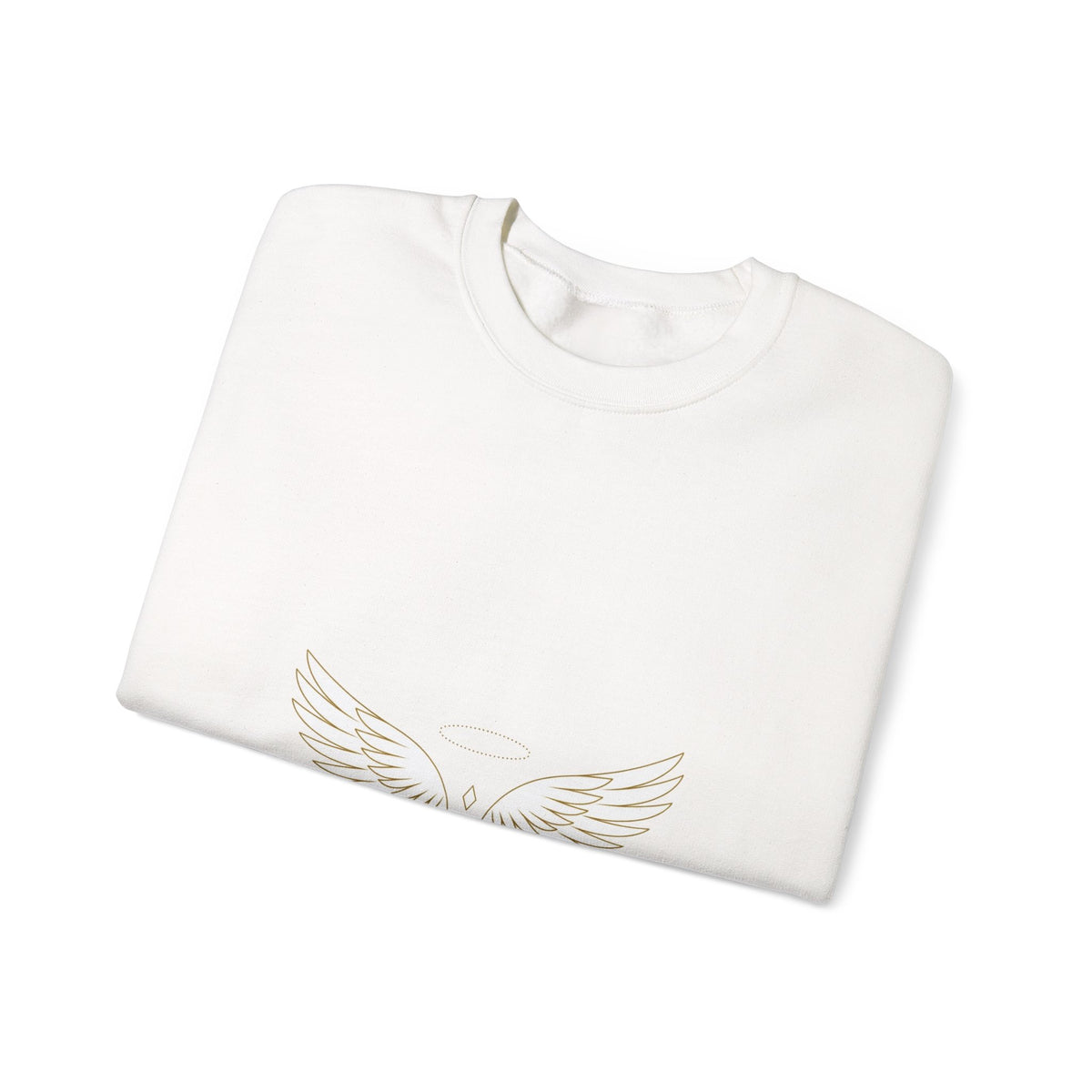 EverAfterWear Wing Outline sweatshirt - product mockup with gold streetwear design - alternate view