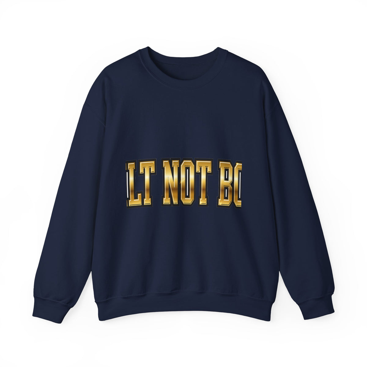 EverAfterWear Built Not Born sweatshirt - product mockup with gold streetwear design - alternate view