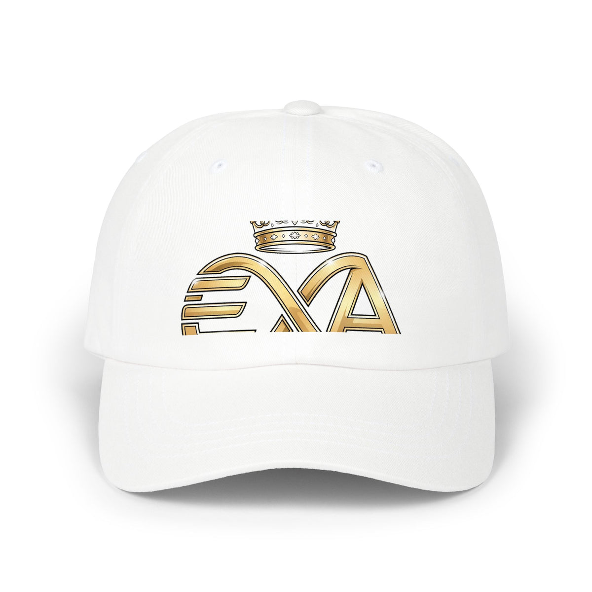 EverAfterWear HERO Crown Logo Refined Women's dad cap - headwear mockup with gold streetwear design