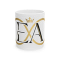 EverAfterWear Crowned Infinity EA mug - ceramic coffee mug mockup with gold streetwear design