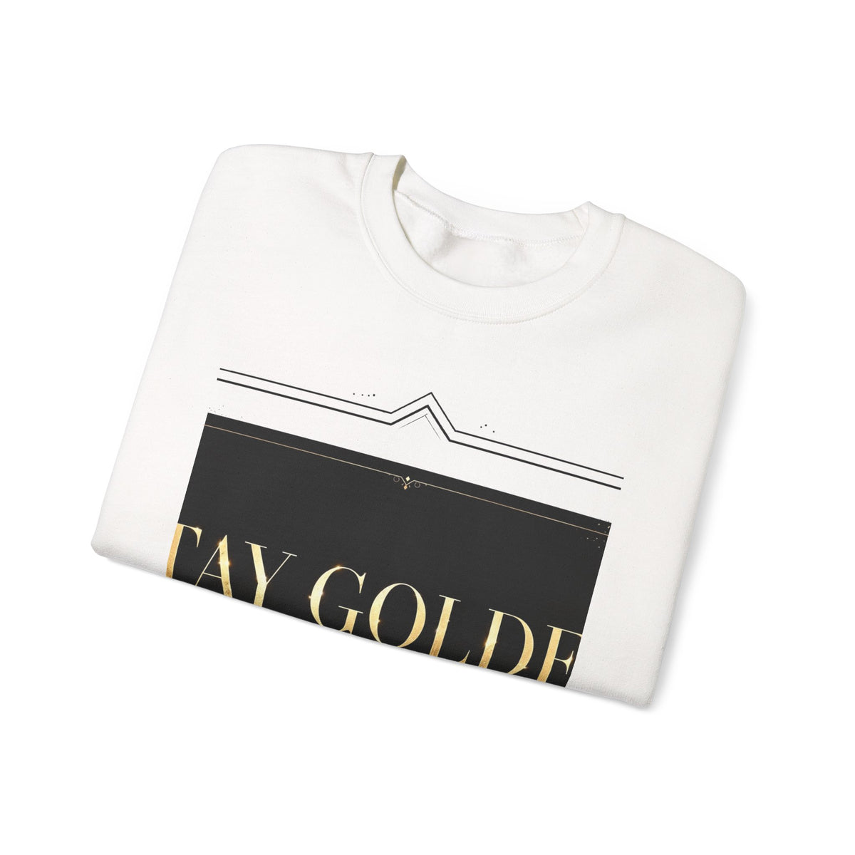 EverAfterWear Stay Golden Women's sweatshirt - product mockup with gold streetwear design - alternate view