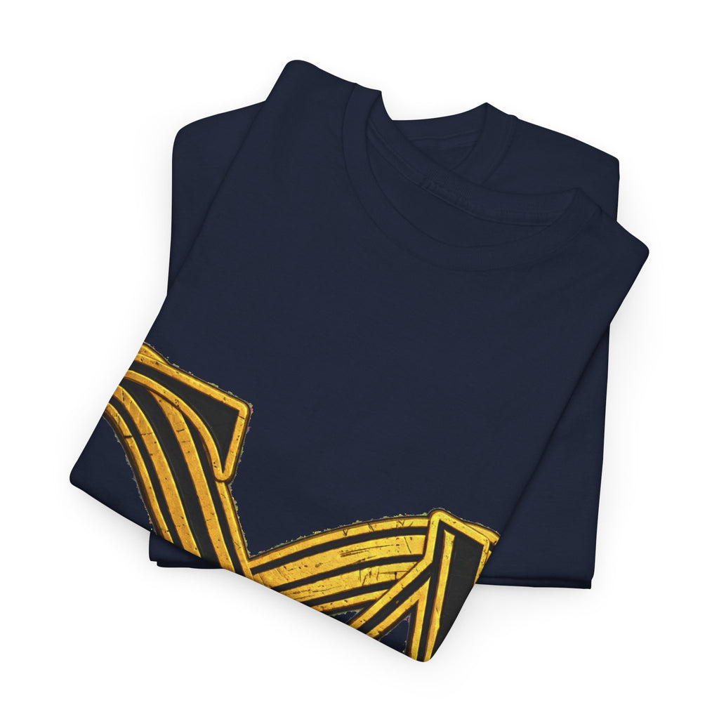 EverAfterWear Infinity EA Monogram Men's tee - product mockup with gold streetwear design - alternate view