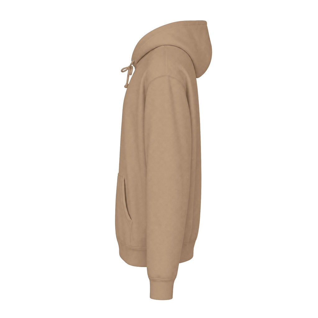 EverAfterWear Distressed Grey Graphic hoodie - product mockup with gold streetwear design - alternate view