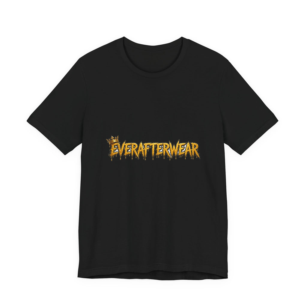 EverAfterWear Gold Drip Logo Tee – Halloween Edition tee - product mockup with gold streetwear design