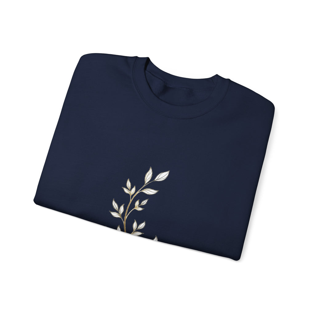 EverAfterWear Laurel sweatshirt - product mockup with gold streetwear design - alternate view