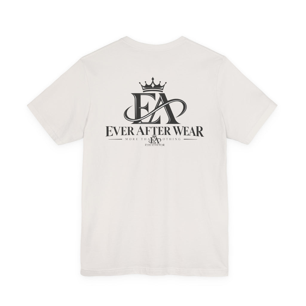 EverAfterWear Logo tee - product mockup with gold streetwear design - alternate view