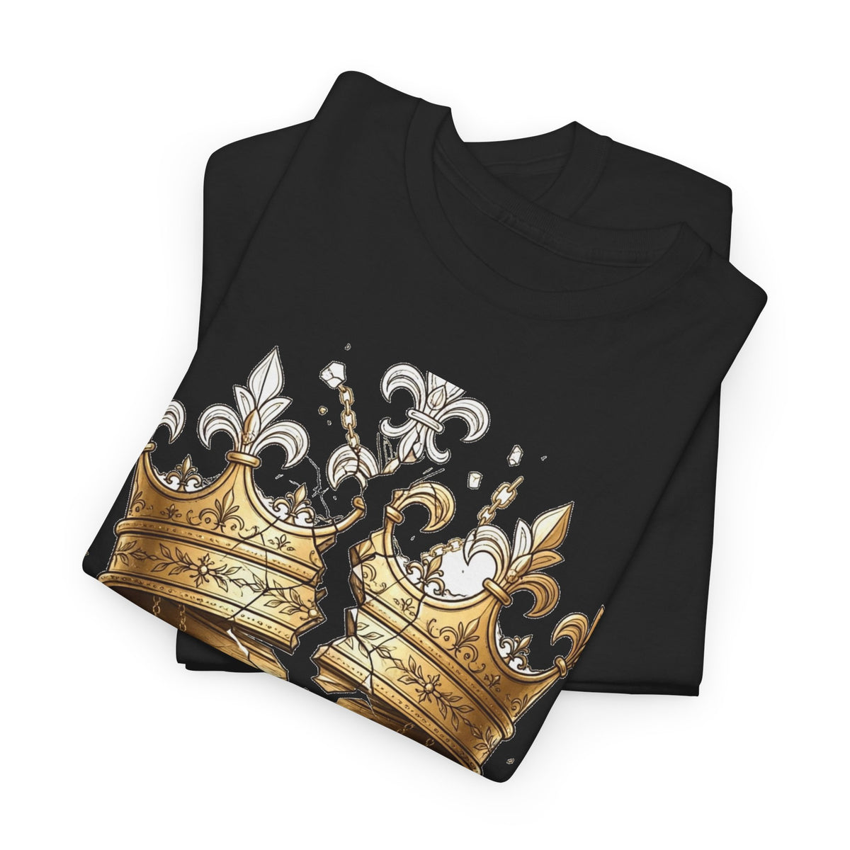 EverAfterWear Unbreakable Crown Women's tee - product mockup with gold streetwear design - alternate view