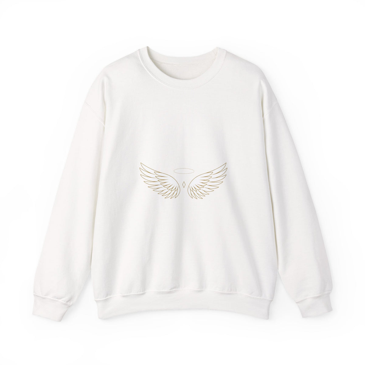 EverAfterWear Wing Outline sweatshirt - product mockup with gold streetwear design