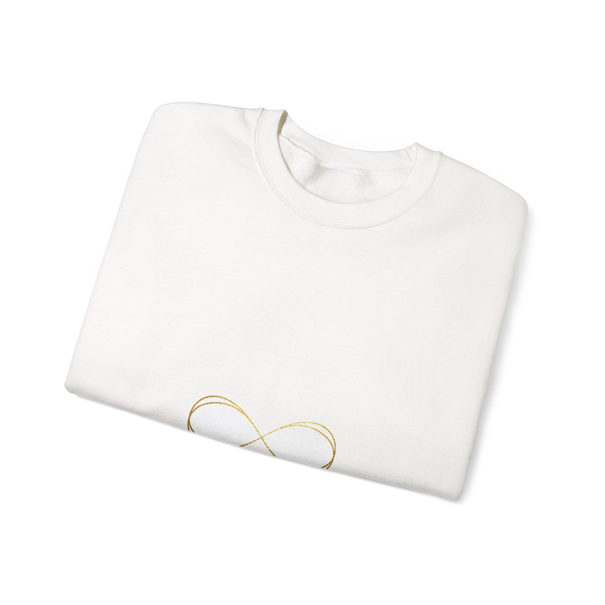 EverAfterWear Fine Line Infinity sweatshirt - product mockup with gold streetwear design - alternate view