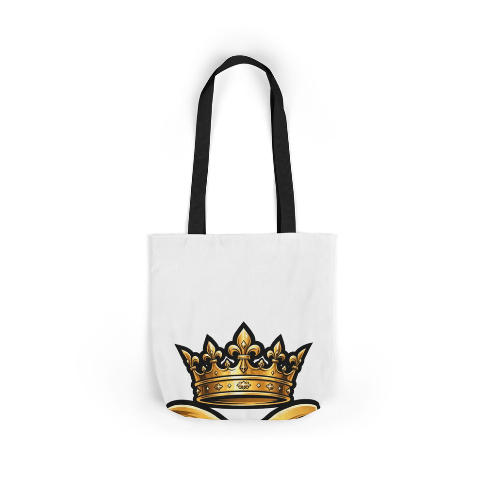 EverAfterWear HERO Crown Logo Men's tote bag - product mockup with gold streetwear design - alternate view