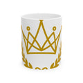 EverAfterWear Petit Crown Men's mug - ceramic coffee mug mockup with gold streetwear design