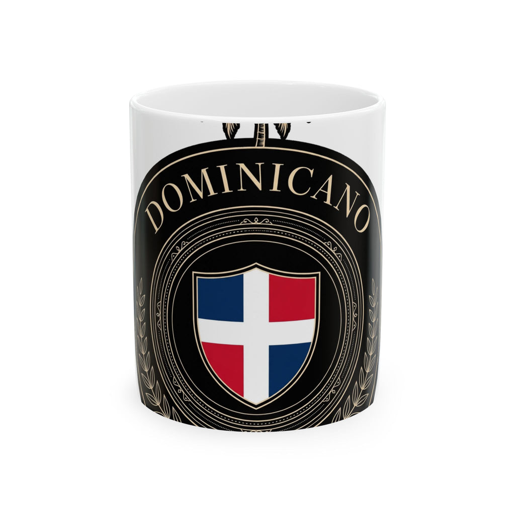 EverAfterWear Dominicano Palm Women's mug - ceramic coffee mug mockup with gold streetwear design