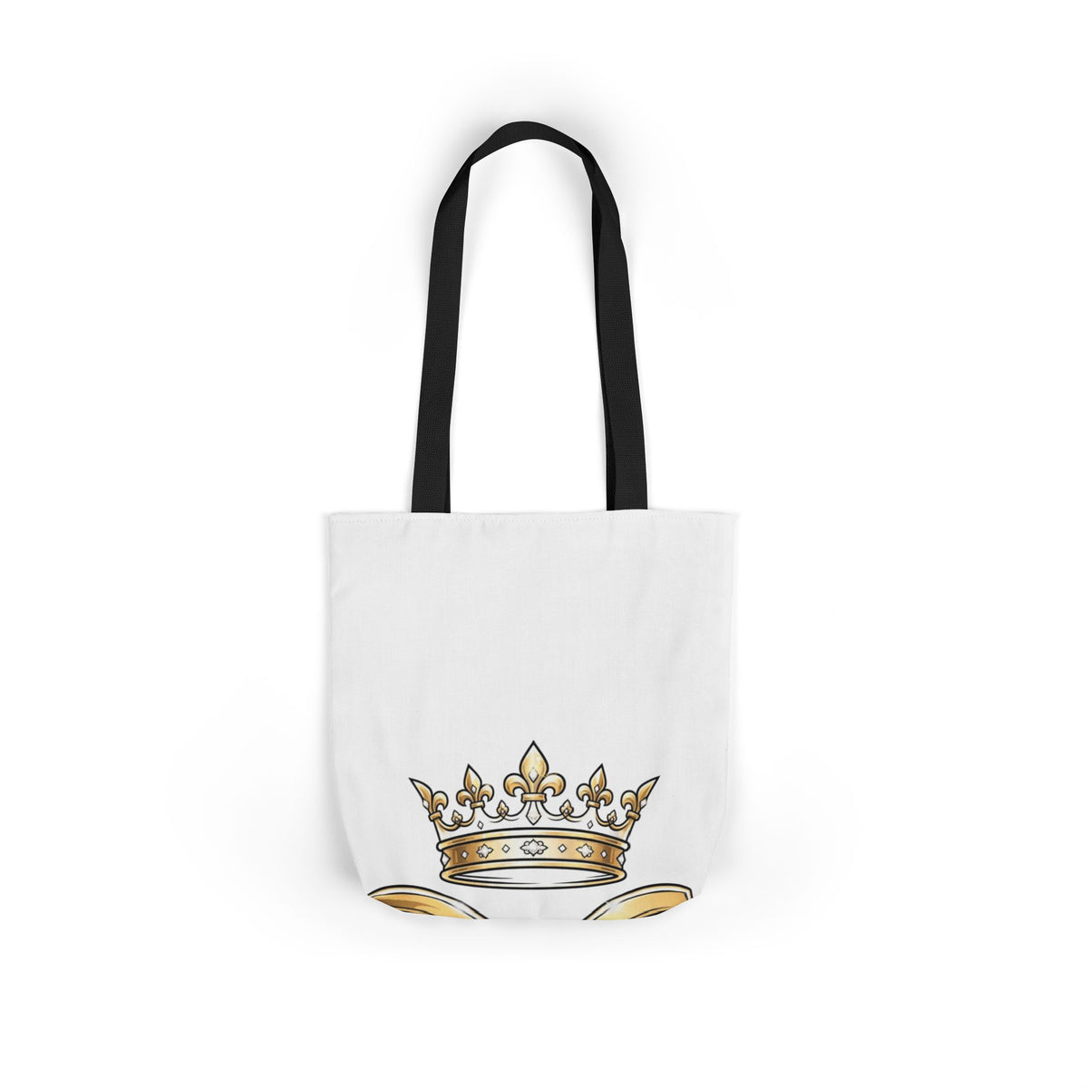 EverAfterWear HERO Crown Logo Refined Women's tote bag - product mockup with gold streetwear design - alternate view