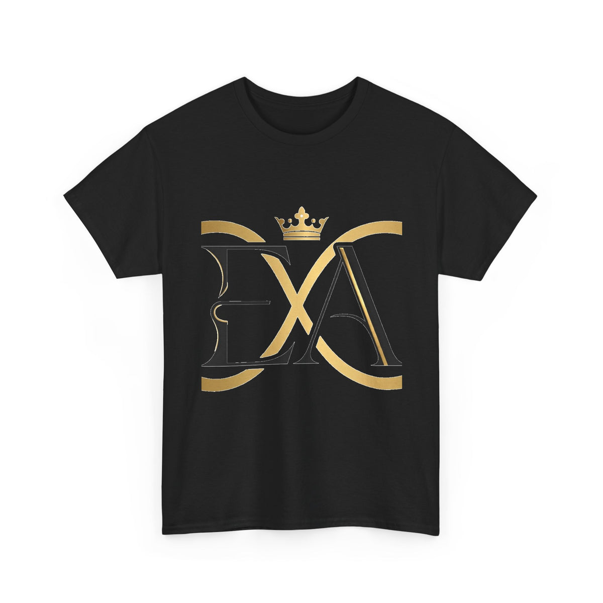 EverAfterWear Crowned Infinity EA tee - product mockup with gold streetwear design - alternate view