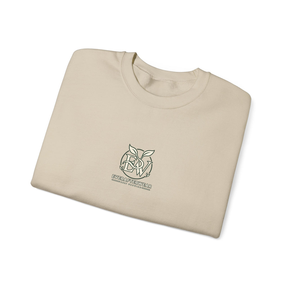 EverAfterWear Signature EW sweatshirt - product mockup with gold streetwear design - alternate view
