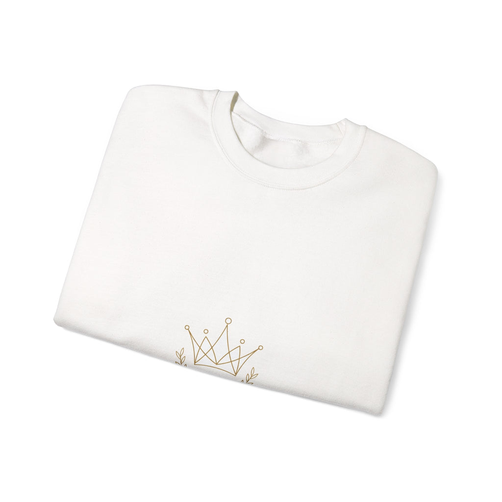 EverAfterWear Petit Crown sweatshirt - product mockup with gold streetwear design - alternate view