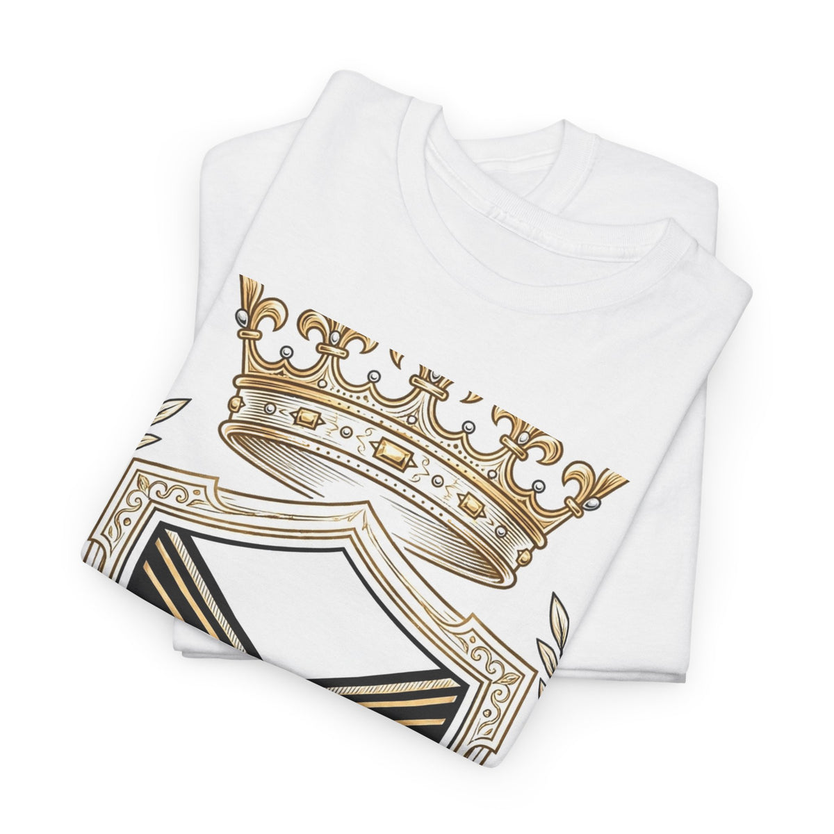 EverAfterWear Royal Crest MMXXVI Women's tee - product mockup with gold streetwear design - alternate view