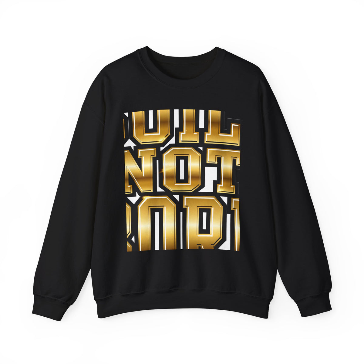 EverAfterWear Built Not Born Men's sweatshirt - product mockup with gold streetwear design - alternate view