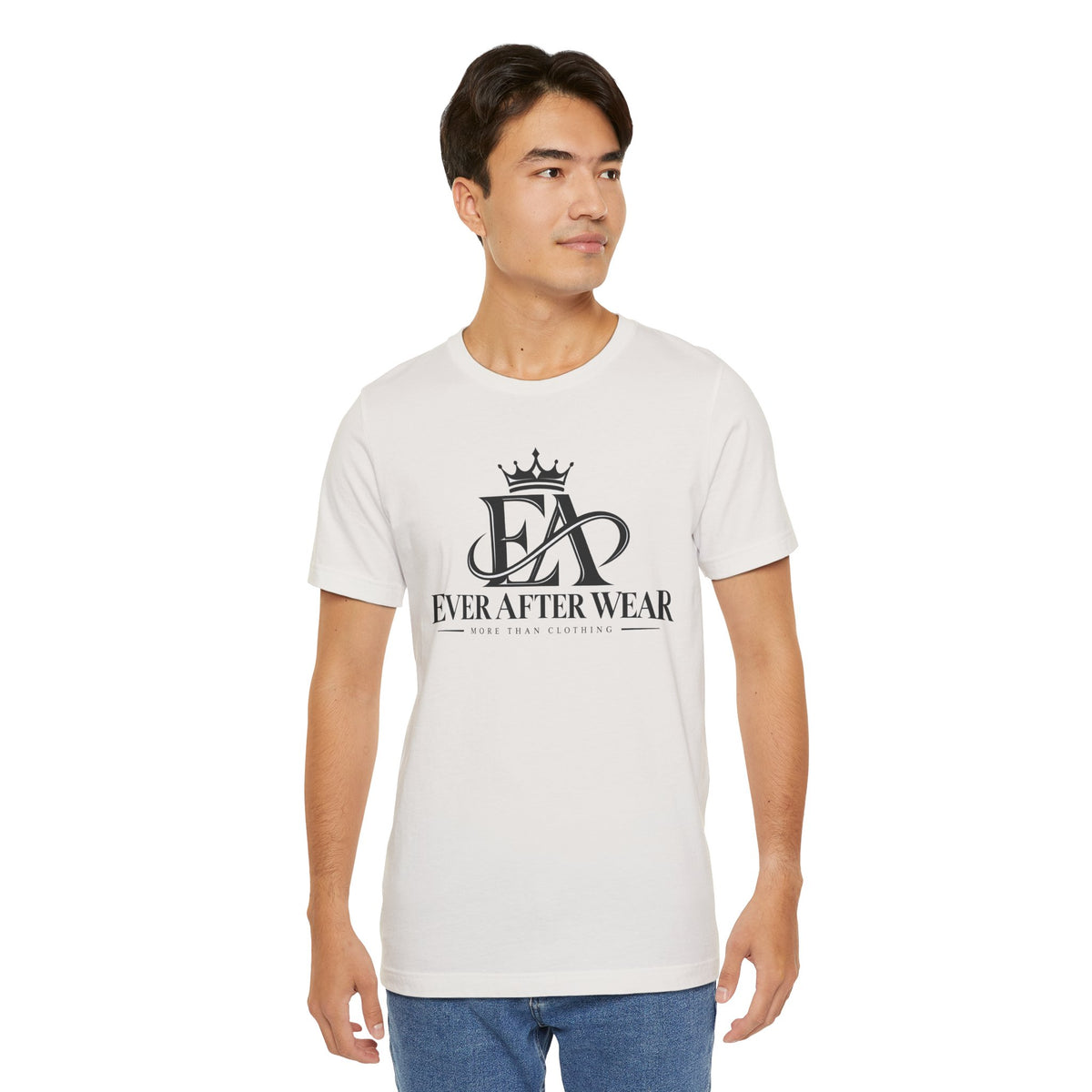 EverAfterWear Logo tee - product mockup with gold streetwear design - alternate view