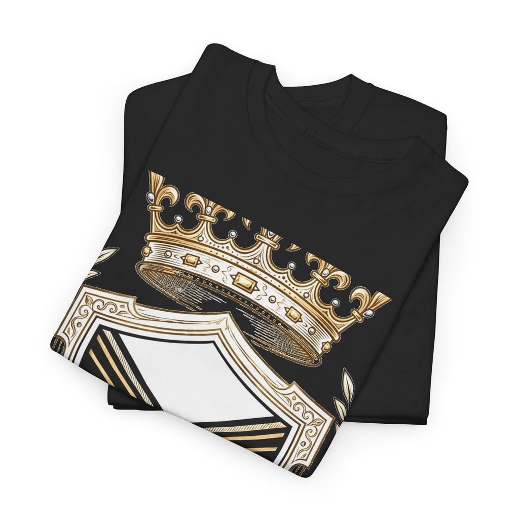 EverAfterWear Royal Crest MMXXVI Women's tee - product mockup with gold streetwear design - alternate view