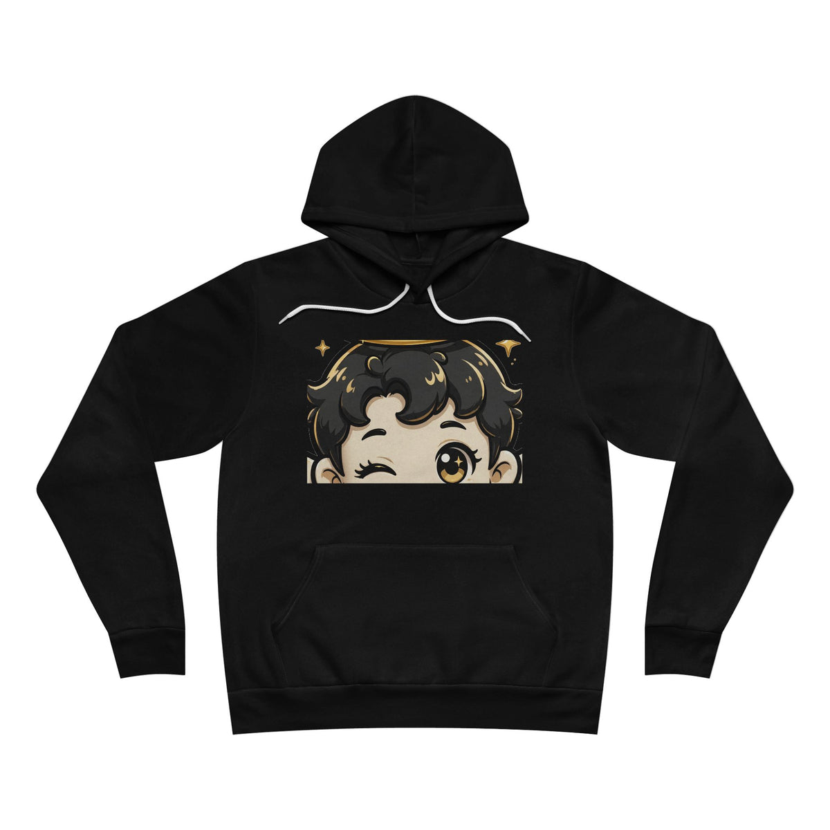 EverAfterWear Lil Angel hoodie - product mockup with gold streetwear design - alternate view