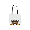 EverAfterWear HERO Crown Logo Men's tote bag - product mockup with gold streetwear design
