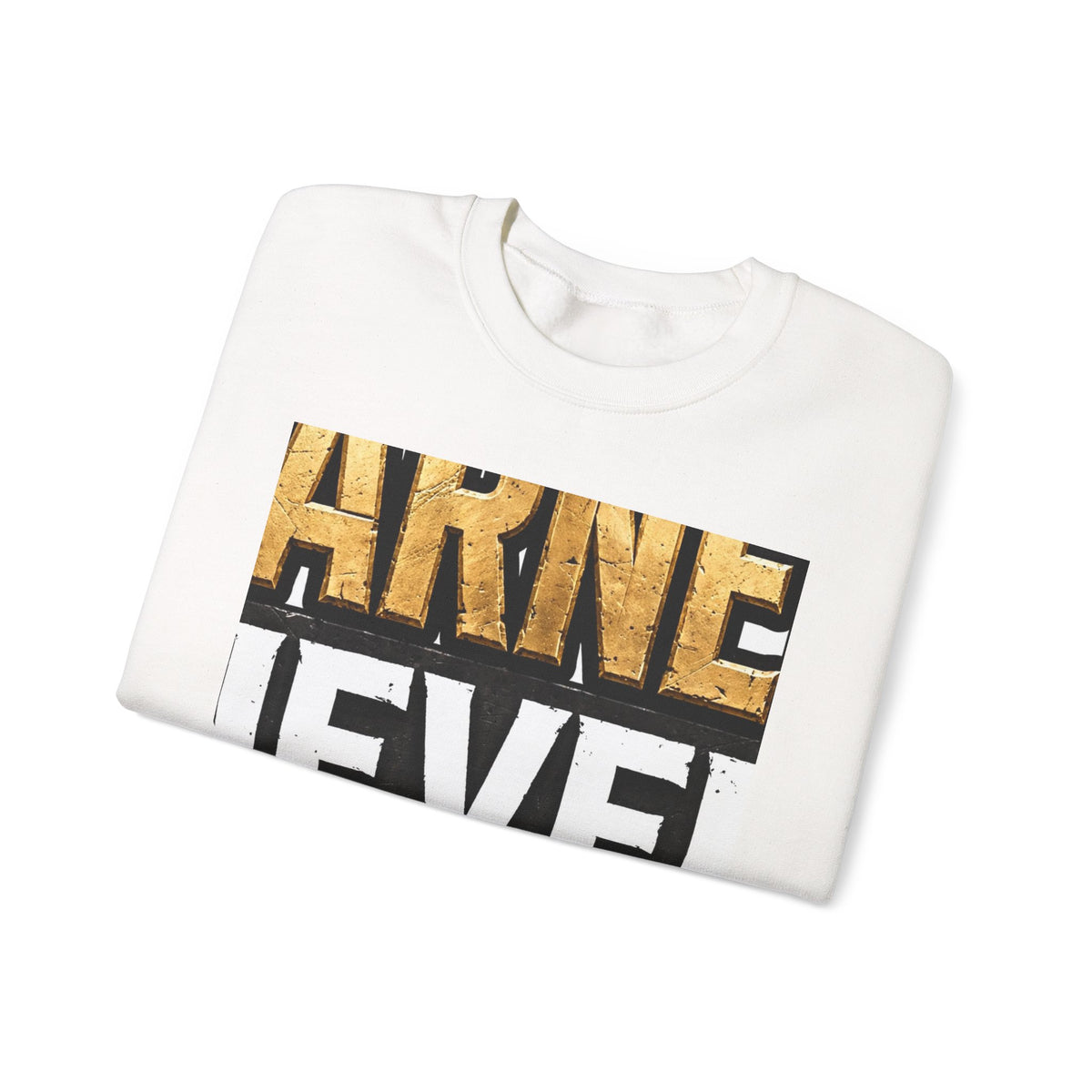 EverAfterWear Earned Never Given Men's sweatshirt - product mockup with gold streetwear design - alternate view