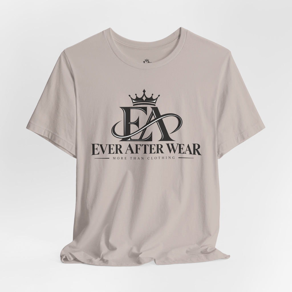 EverAfterWear Logo tee - product mockup with gold streetwear design - alternate view