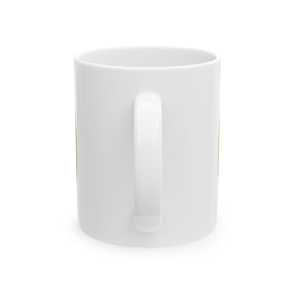 EverAfterWear Fine Line Infinity Men's mug - ceramic coffee mug mockup with gold streetwear design - alternate view