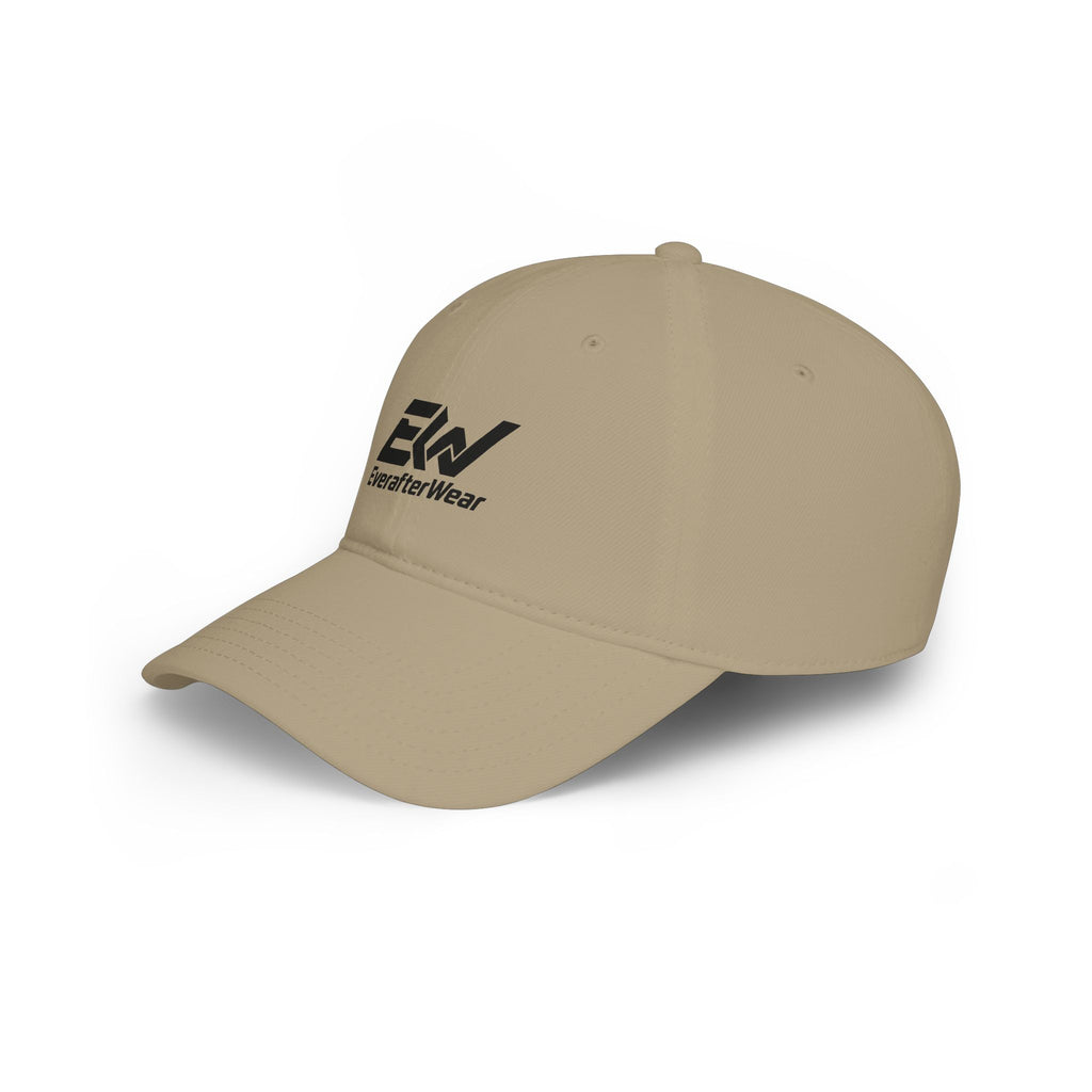 EverAfterWear Sport EW cap - headwear mockup with gold streetwear design - alternate view