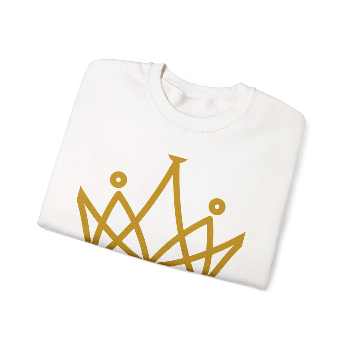 EverAfterWear Petit Crown Men's sweatshirt - product mockup with gold streetwear design - alternate view