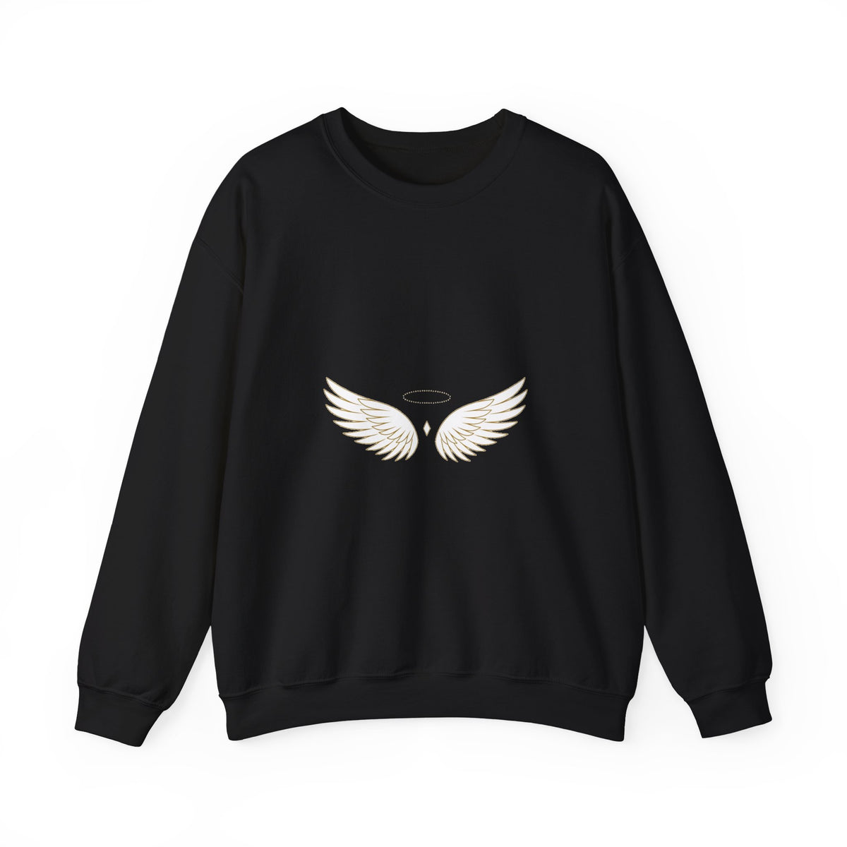 EverAfterWear Wing Outline sweatshirt - product mockup with gold streetwear design - alternate view