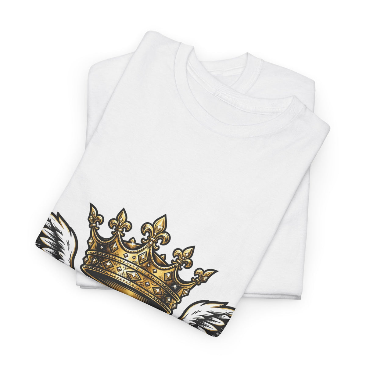 EverAfterWear Legacy Wings Crown tee - product mockup with gold streetwear design - alternate view