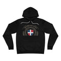 EverAfterWear Dominicano Palm Women's hoodie - product mockup with gold streetwear design - alternate view