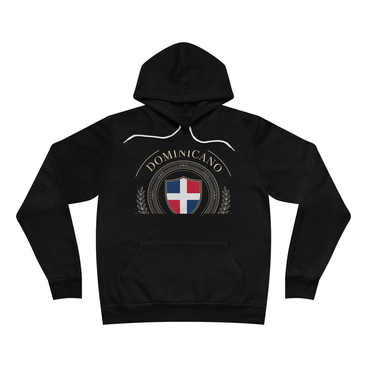EverAfterWear Dominicano Palm Women's hoodie - product mockup with gold streetwear design - alternate view