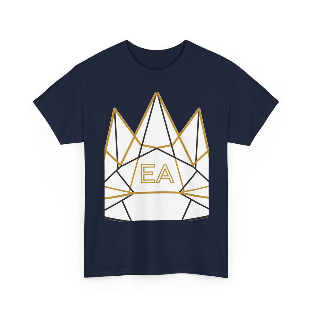 EverAfterWear EA Crown Monogram tee - product mockup with gold streetwear design - alternate view