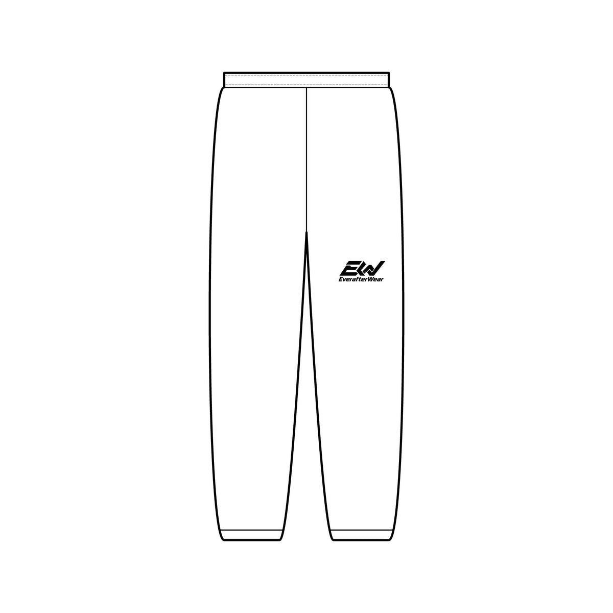 EverAfterWear Sport EW sweatpants - product mockup with gold streetwear design - alternate view